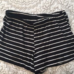 Black and White Striped Shorts